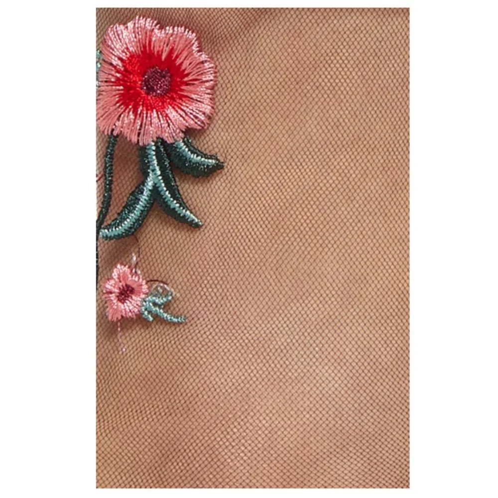 Treasure & Bond Romantic Floral Mesh Crew Socks